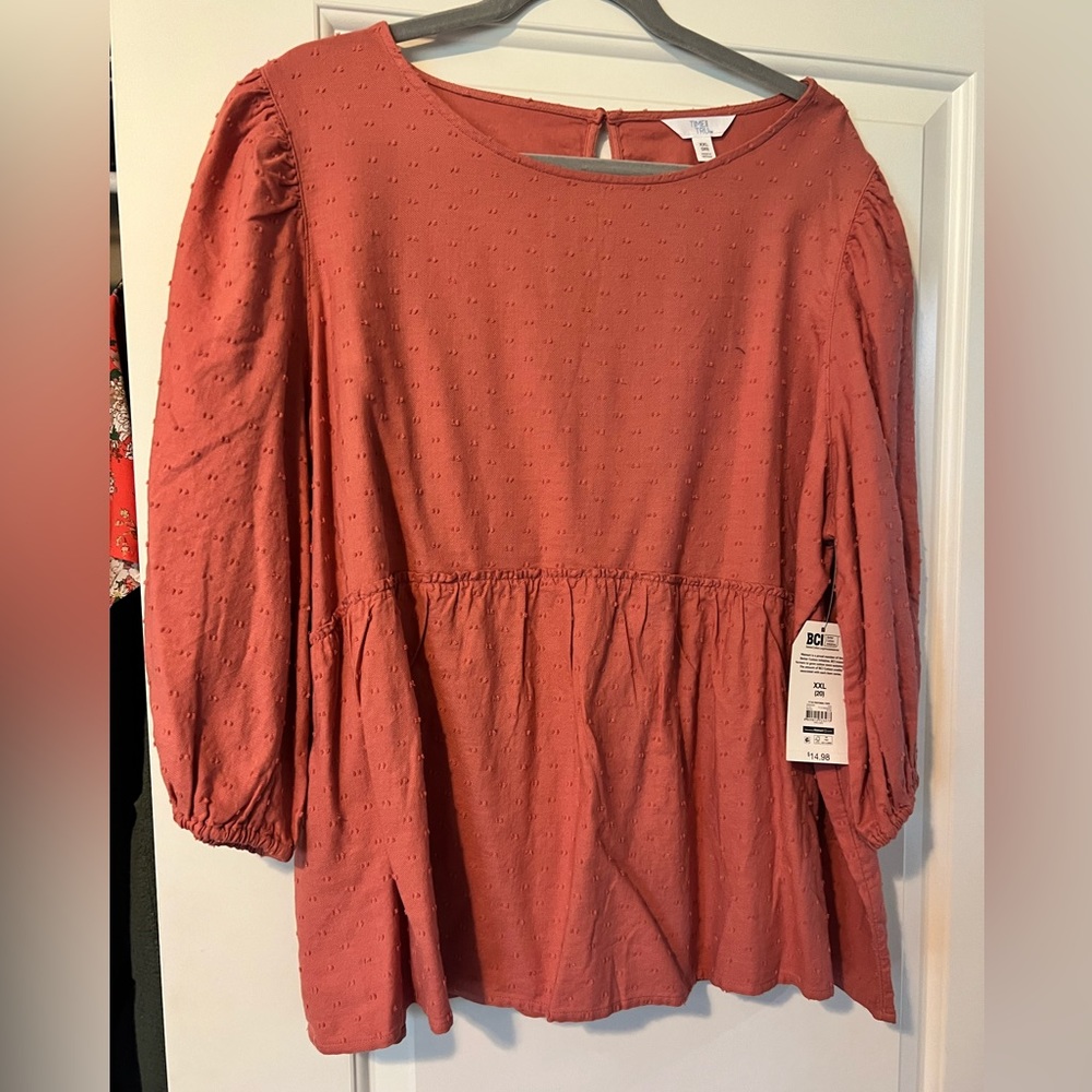 Time and Tru Mauve Blouse NWT XXL